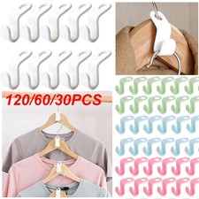 120Pcs Clothes Hanger Connector Hooks Organizer Cascading Hangers Space Saving