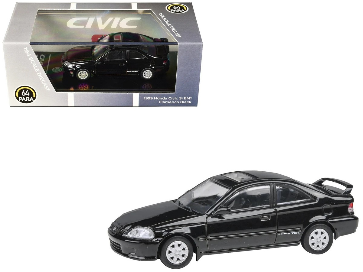 1/64 64PARA ホンダ シビック Si EM1 カスタム Paragon 1/64 1999 Honda Civic Si EM1 LHD Flamenco Black Diecast