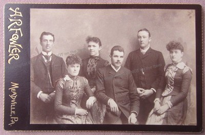 Antique Photo Family Fancy Dress Portrait Photographer A.R. Fowler Meadville PA