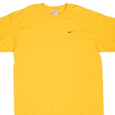 VINTAGE NIKE CLASSIC SWOOSH YELLOW TEE SHIRT 2000S XL MADE IN USA