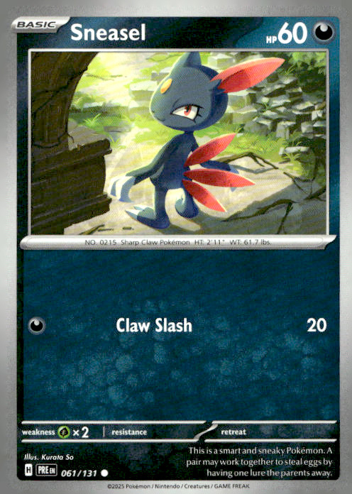 Sneasel Common SV: Prismatic Evolutions 061/131 NM
