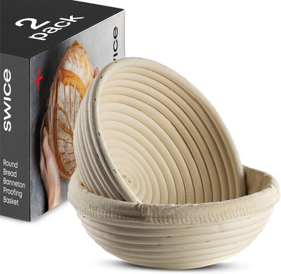 Banneton Bread Proofing Basket [Set of 2 ] round 9 Inch Handmade Rattan Baskets