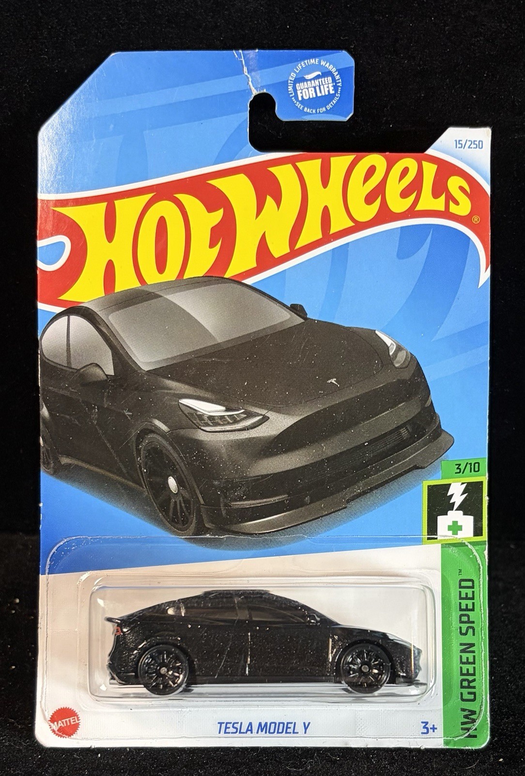 2024 Hot Wheels Tesla Model Y 15/250 Black HW Green Speed 3/10 HTC93