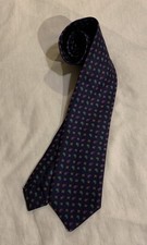 Kiton Napoli, Blue With Paisley And Petals, Men?s Tie, 100% Silk, Made In Italy.