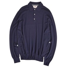 Hermes Knit 22AW Sweater Long Sleeve Wool Top Men's XXL Navy Used MOLO-0