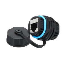 RJ45 Panel Mount Coupler, Bulkhead Ethernet Connector Blue,Pack of 1 