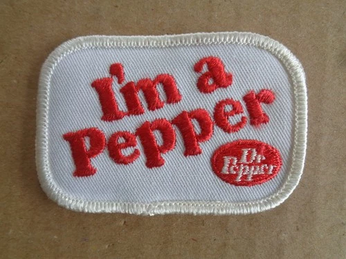 DR PEPPER "I'M A PEPPER" UNIFORM PATCH - 3 X 2 NEW ORIGINAL VINTAGE