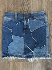 Vintage Hysteric Glamour Asymmetrical Patchwork Denim Skirt S 