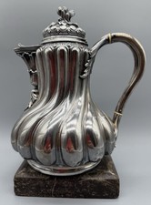 Antique French Rococo Style Sterling Silver plated Coffee Pot, 19th Century,
