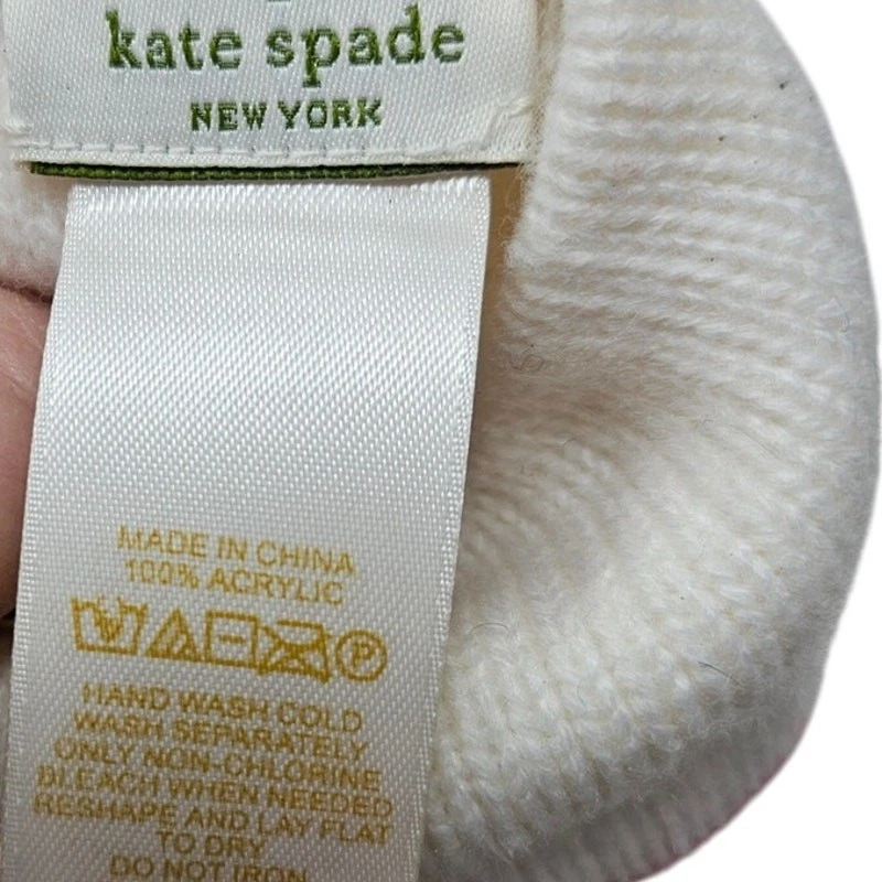 Guantes Kate Spade Tejidos Rojo Rosa Rayas Dedo Preppy Invierno Lindos Blancos  Foto 2 de 2