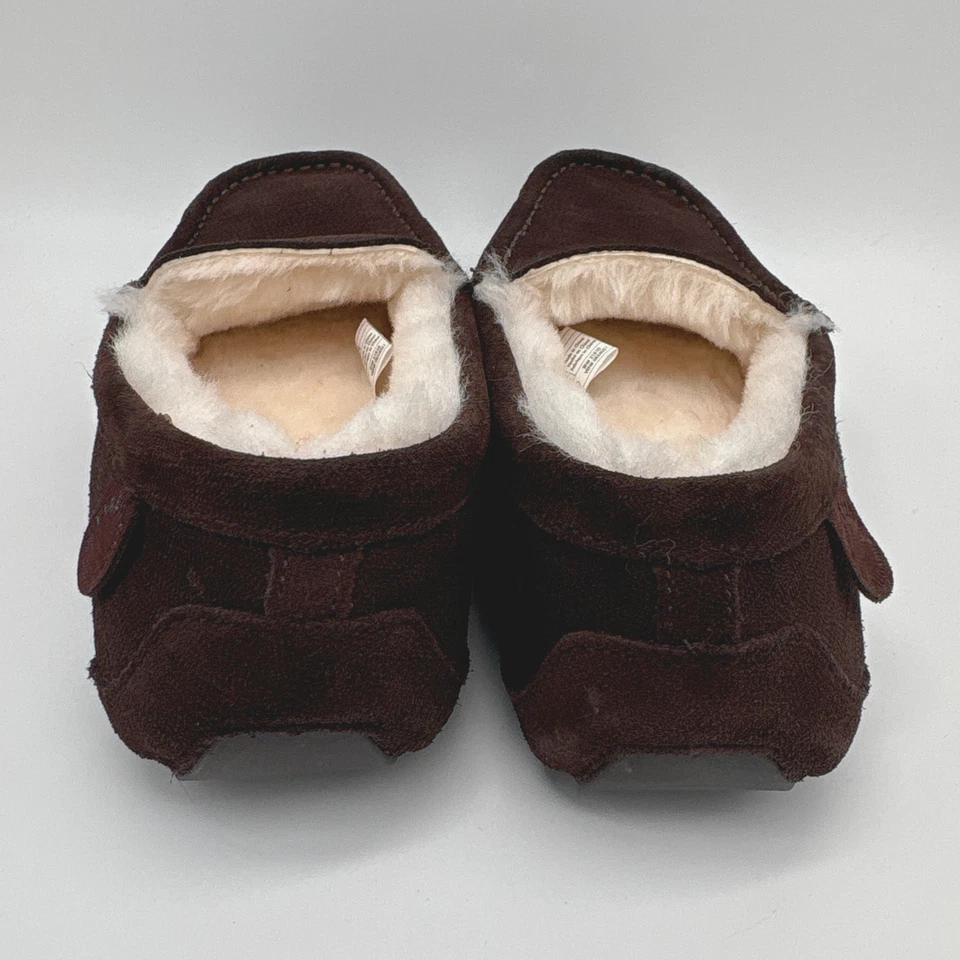 Женские замшевые мокасины тапочки Dearfoams Fireside Mel 8 цвет коричневый стриженный мех - Изображение 4 из 4