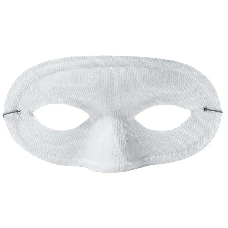 White Satin Domino Masquerade Venetian Eye Mask Adult One Size 58190S - Image 2 of 2