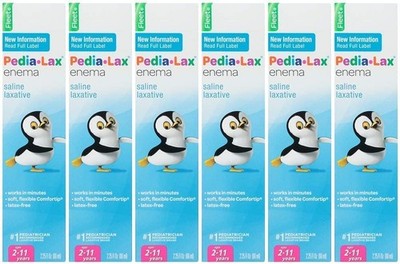 Pedia-Lax Fleet Enema for Children 2.25 fl oz Pack of 6 Ready-to-Use