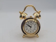 Collezio Mini Brass Clock Miniature Desk Clock Works New Battery