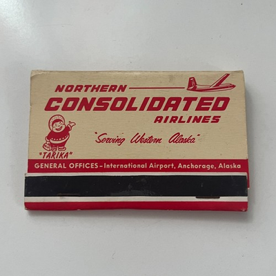 #ad Northern Consolidated Airlines Anchorage AK Matches Vintage Matchbook TSE6 MB1 $27.00