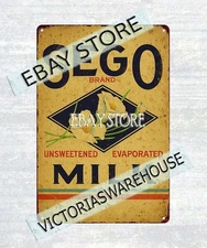 1920s SEGO MILK collectible kitchen caf� decor tin sign