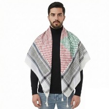 Urgarment Palestinian Keffiyeh Scarf, Tassel 53.94 x inches, Black/Red