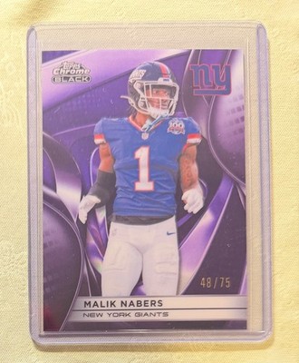 2025 Topps Chrome Black Malik Nabers Purple /75 New York Giants #73
