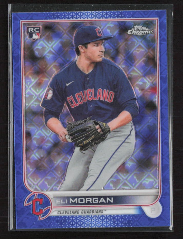 2022 Topps Chrome Logofractor Edition #14 Eli Morgan Blue #/150 Guardians (JB)