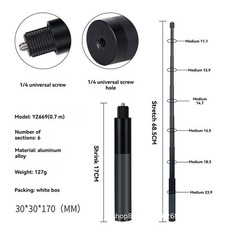 Invisible Selfie Stick with Rotation Handle Extension Pole for Insta360 X5/X4/X3