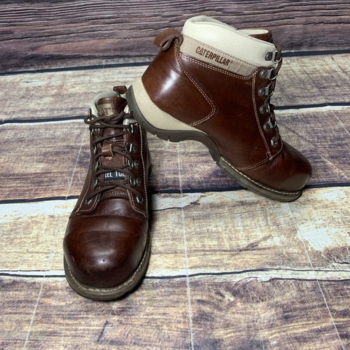 CAT Caterpillar Women's Work Boots Size 7 Steel Toe Safety Mid Ankle P89674  EUC | eBay