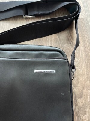 Porsche Design Men's Black Leather Shoulder Crossbody Bag Premium