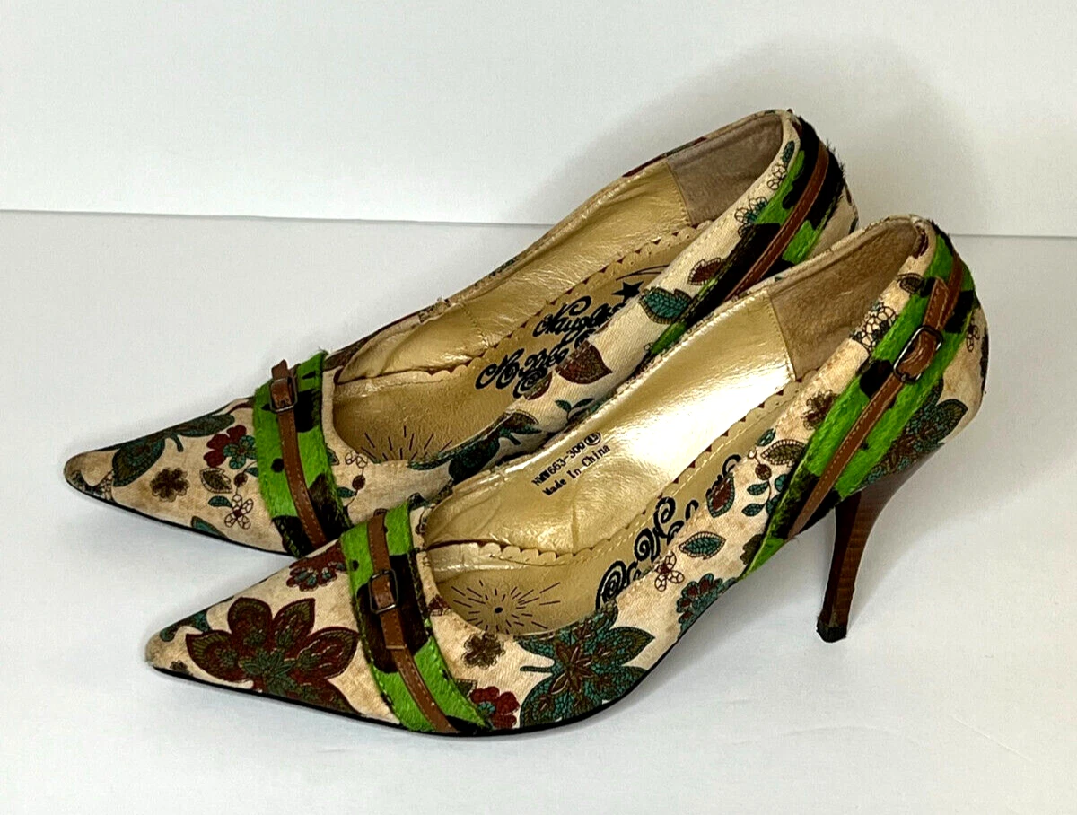Naughty Monkey Canvas Pointed Toe Heels NMW663 300 Size 8.5 4