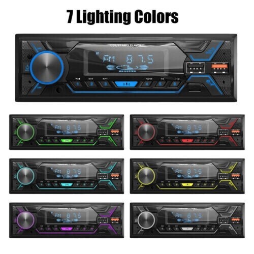 Bluetooth Single 1 DIN Car Stereo Radio MP3 Player AUX USB AM FM Head Unit Audio - Picture 7 of 12