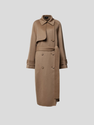 Joseph wool cashmere coat trench coat double breasted taupe size 36 oversized fit (S/M)