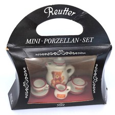 Steiff Reutter Miniature Porcelain 6 pc Doll Tea Set Petsy Bear Decor 1988 box