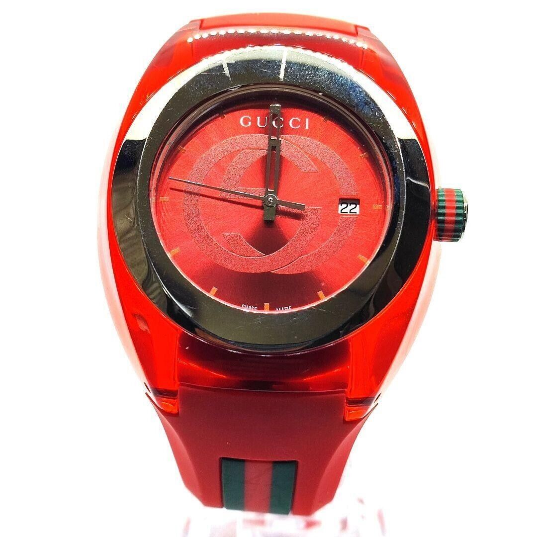 爆買い SYNC GUCCI 137.1 eBay | JAPAN From Watch Men's Quartz Dial Red 男性用