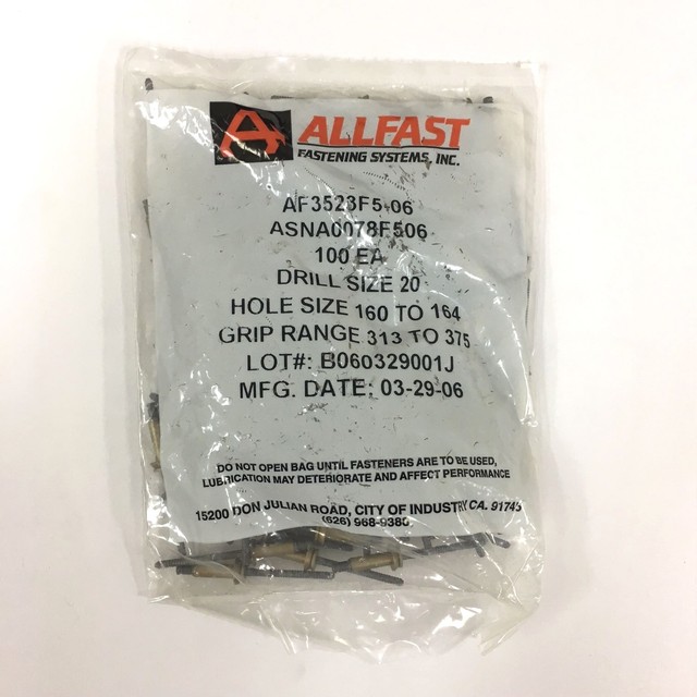 ALLFAST / CHERRYMAX MONEL BLIND RIVET CR3523506 UNIVERSAL HEAD Pack