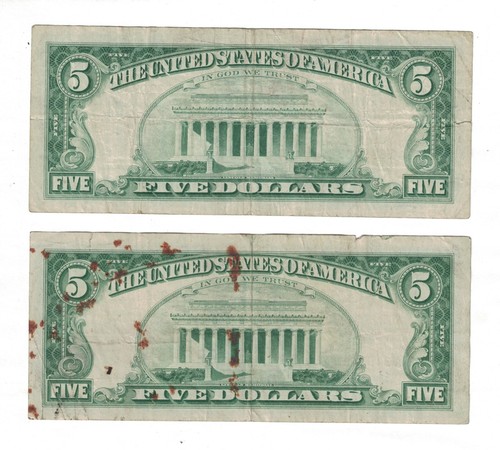 1963 $5 FIVE DOLLARS RED SEAL FR-1536 - Picture 8 of 10