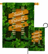 Leprechaun Legs Garden Flag St Patrick Spring Decorative Gift Yard House Banner