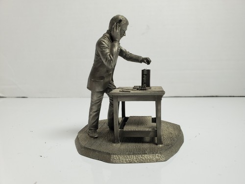 Deutsches Museum Guglielmo Marconi Franklin Mint Pewter Figure Sculpture - Picture 2 of 8