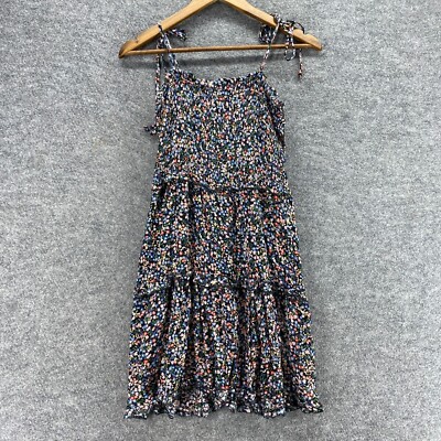 Wild Fable Dress Women XS Black Floral Shift Midi Sleeveless Rayon Square  Neck | eBay