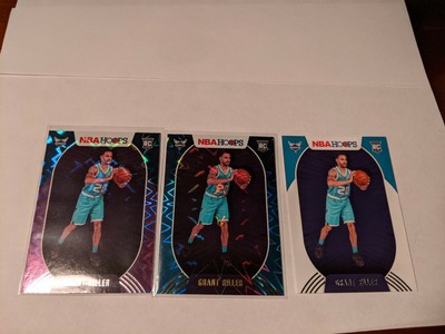 Lot 3 GRANT RILLER 2020-21 NBA Hoops Rookie Teal+Purple Explosion + Base Hornets