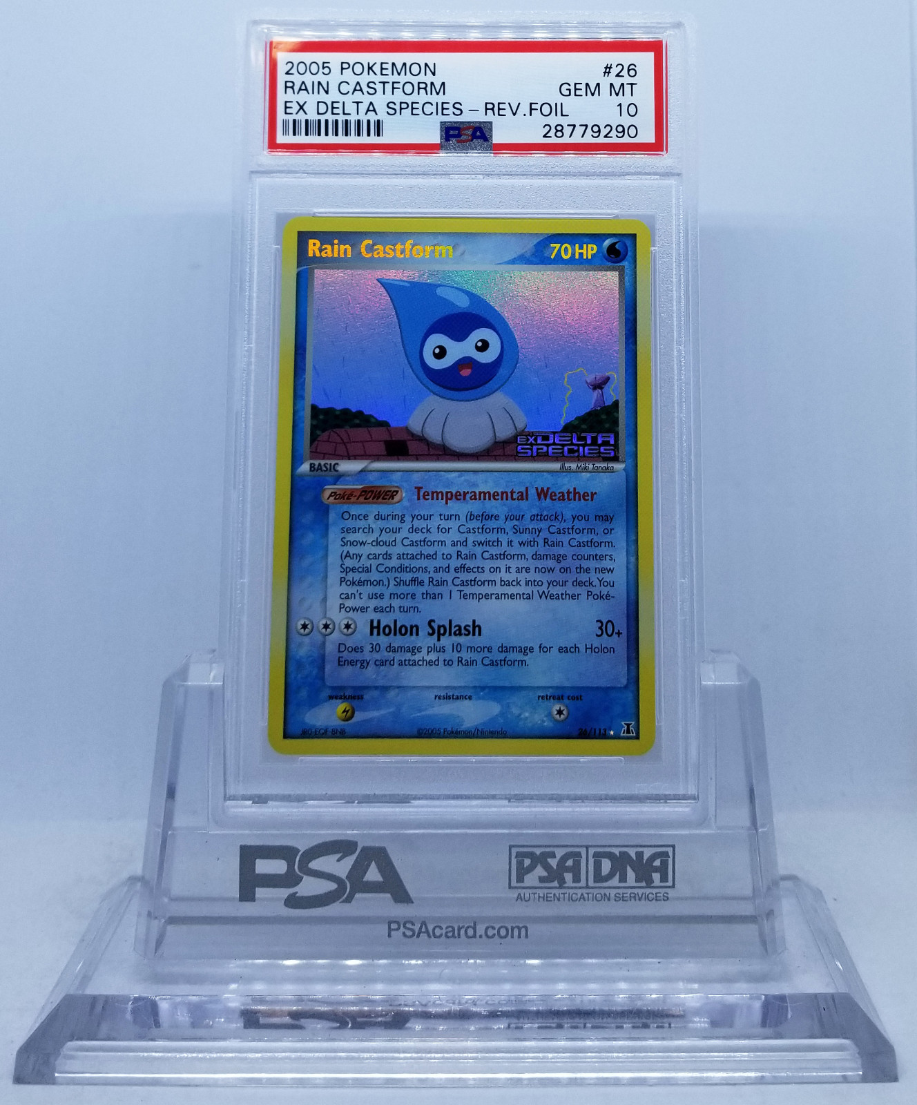 POKEMON EX DELTA SPECIES RAIN CASTFORM #26 REVERSE HOLO STAMP PSA 10 GEM MINT #*