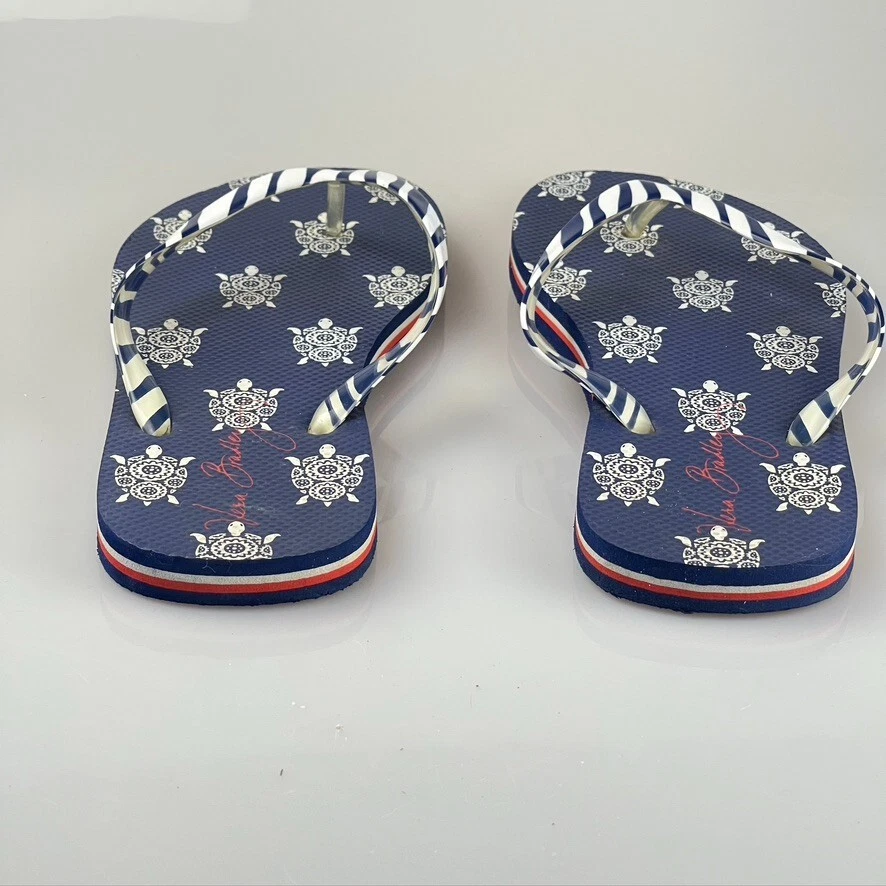 Vera Bradley Zapatos Chanclas Azul Blanco Tortugas Marinas y Rayas Para Mujer 7/8B Foto 4 de 4