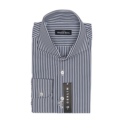 Luxus Gerlin Gestreiftes Hemd Grau T. Mason Baumwolle 16 - 41 1M Zilli