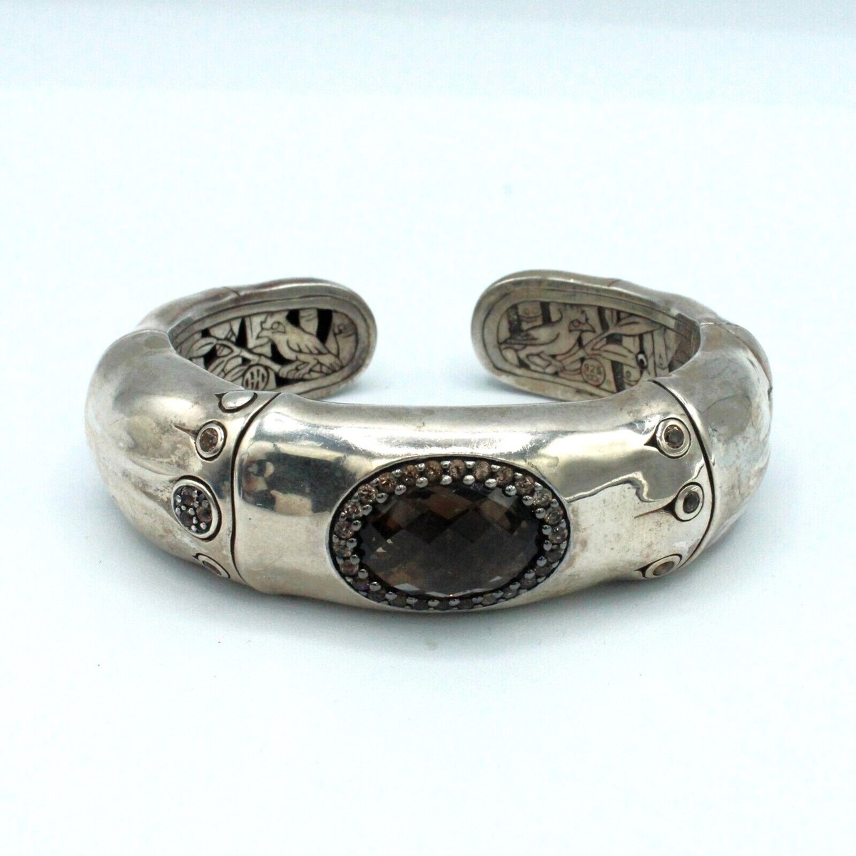 John Hardy Sterling Silver Smokey Topaz Bamboo Collection Cuff - Main Image