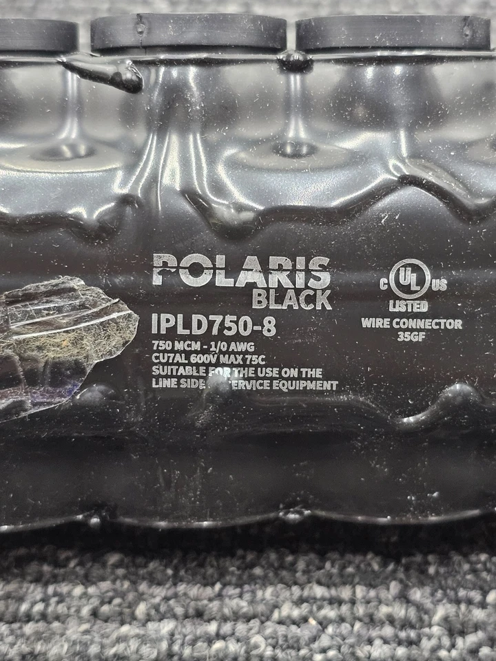 Polaris IPLD750-8 8-Port Black Multi-Tap Pre-Insulated Connector 750 MCM–1/0 AWG - Image 3 of 4