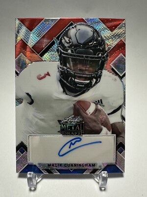 2022 Leaf Metal Draft Red White Blue Wave 1 /7 Malik Cunningham #PA-MC1 Auto