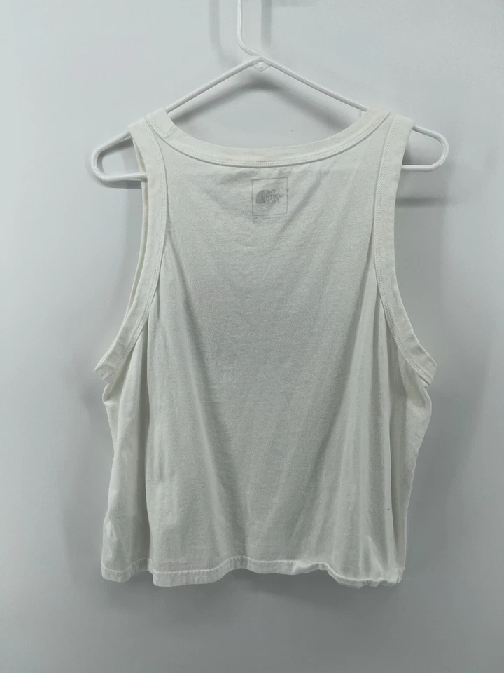 The North Face Tank Top Sleeveless Womens Size XL Big Logo White Fast Shipping - Image 2 of 4
