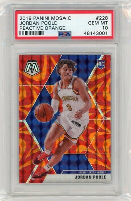 2019 Panini Mosaic #228 Jordan Poole Reactive Orange Rookie
