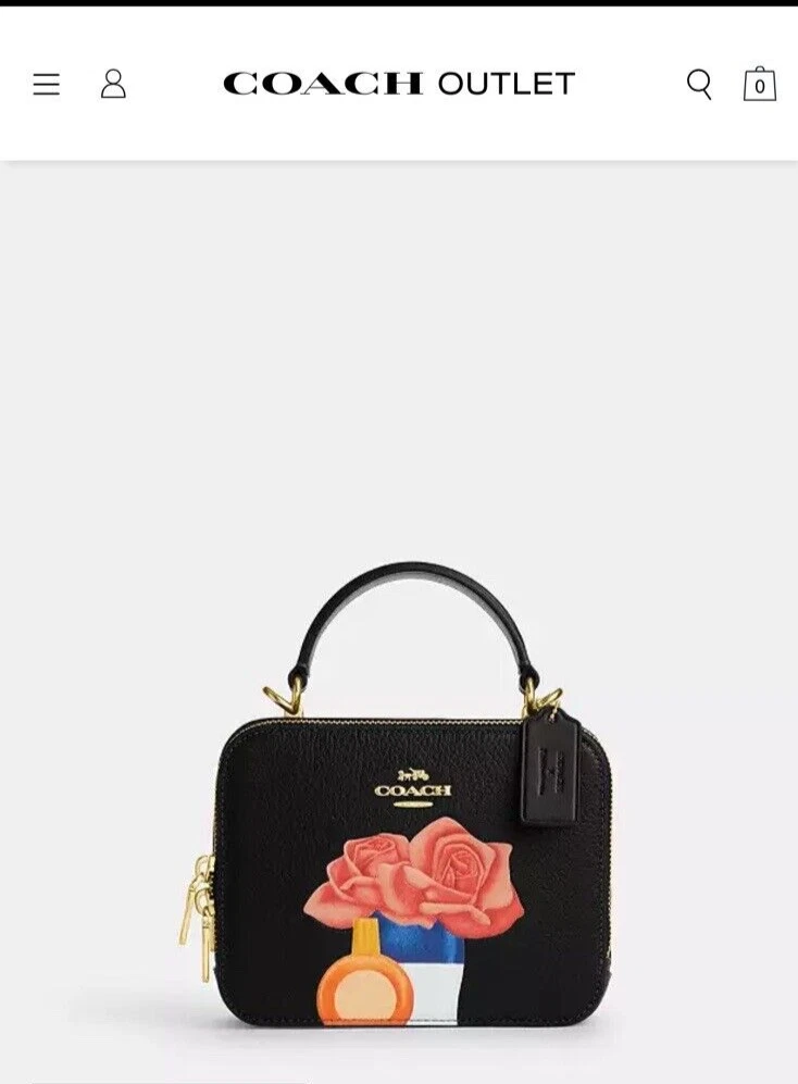 Coach X Tom Wesselmann Scatola a tracolla in pelle nera multi CQ047 nuova con etichette