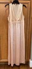Vtg JC Penney Sleeveless Nightgown 100 Nylon Floral  Butterfly Trim Womens S