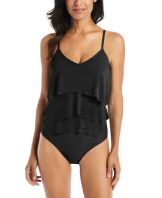$120 Beyond Control Black Citizen Tiered One Piece Swimsuit 8 pmy0626