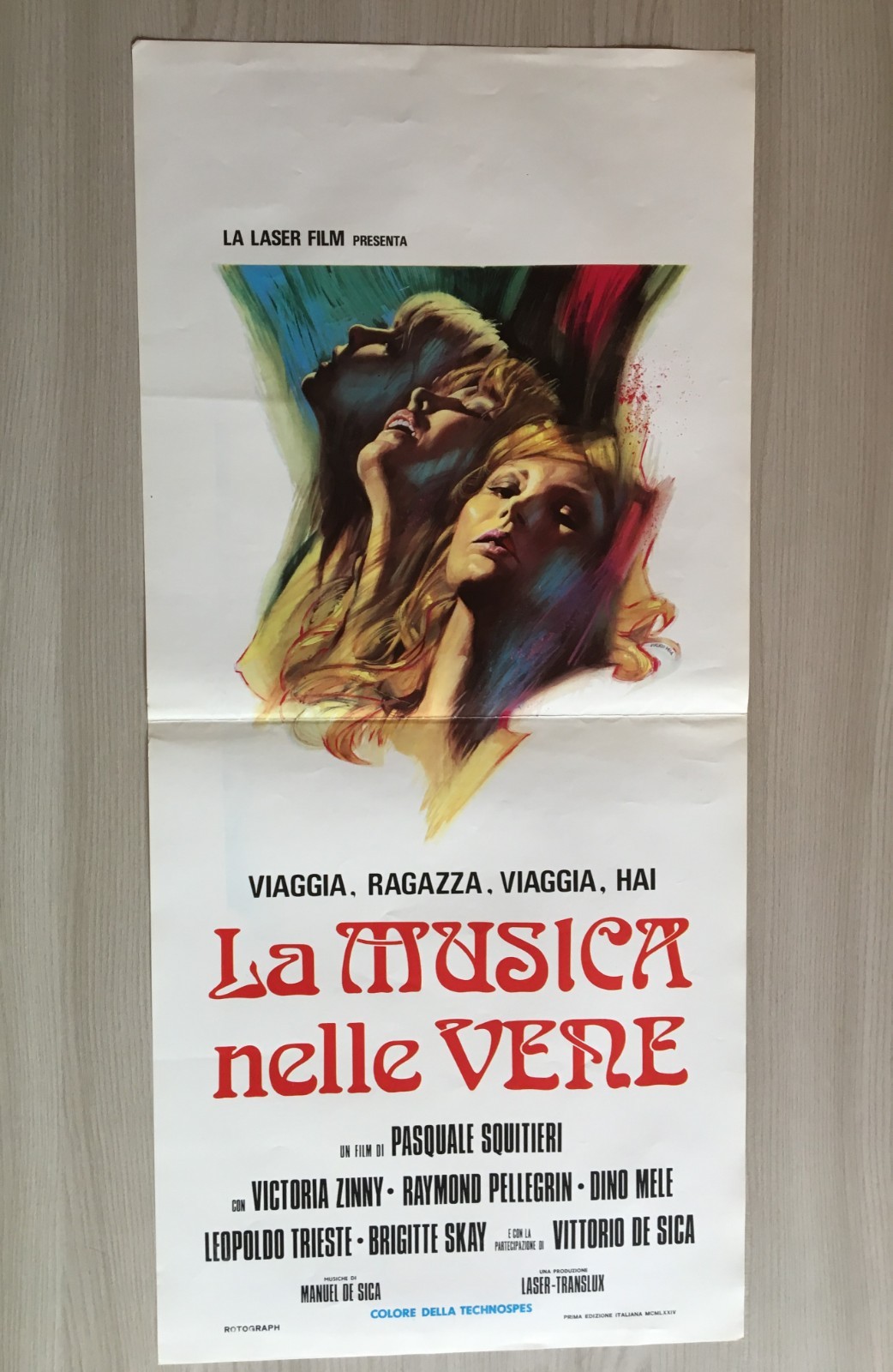 Locandina originale film Viaggia, ragazza, viaggia, hai la musica nelle vene (1974) - Regia di Pasquale Squitieri