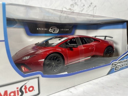 Coche Modelo Diecast MAISTO 1:18 Lamborghini Huracan Performante Rojo Metálico 2023 - Imagen 16 de 19